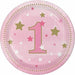 1st Birthday One Little Star Pink Dessert Plates 7" | 8ct - Zurchers