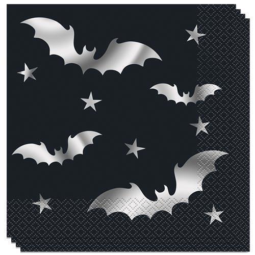 Halloween Silver Bats Lunch Napkins | 20ct - Zurchers