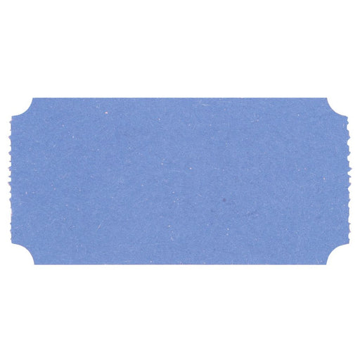 Single blank blue raffle ticket with a textured surface, perforated sides, and rounded corners on a white background.