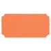 Single blank orange raffle ticket with a textured surface, perforated edges, and rounded corners, displayed on a white background.