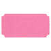 Blank pink ticket with rounded corners and perforated edges on a white background.