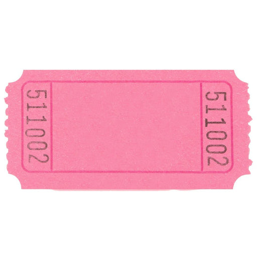 Single pink raffle ticket with black printed number '511002' on both ends and a blank center area.