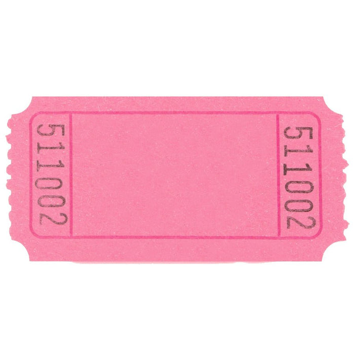 Single pink raffle ticket with black printed number '511002' on both ends and a blank center area.