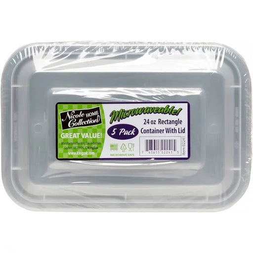 Rectangular Microwaveable Container Black 24 oz | 5 ct - Zurchers