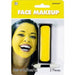 Yellow face makeup kit by Amscan featuring a rectangular pan of bright yellow cream face paint and applicator – packaged on a blister card with an image of a smiling woman wearing the paint – includes 2 pieces, net weight 0.21 oz (6g), ideal for costumes, spirit days, and themed events.