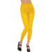 Bright yellow footless tights with a snug, stretchy fit, extending to the ankle. Suitable for costumes, dancewear, athletic outfits, or bold fashion statements.