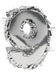 Silver number one piñata covered with metallic fringe, shaped like the numeral 9.
