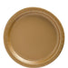 Round metallic gold paper plate with a slightly raised rim and embossed edge detailing.
