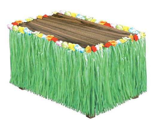 Green Grass Table Skirt w/ Flowers | 1ct - Zurchers