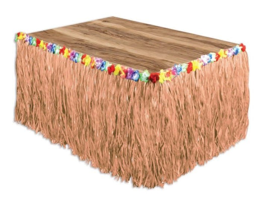 Orange Grass Table Skirt w/ Flowers | 1ct - Zurchers