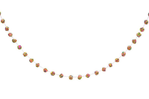 White, Pink, & Turquoise Sprinkles Wool Garland 6ft | 1ct - Zurchers