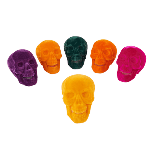 9.5in Flocked Skull Assorted Colors | 1 ct - Zurchers