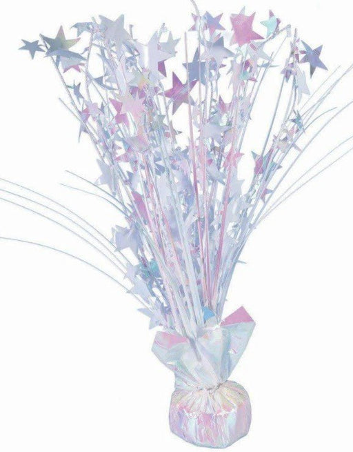 White Iridescent Cascade Balloon Weight 15" | 1ct - Zurchers